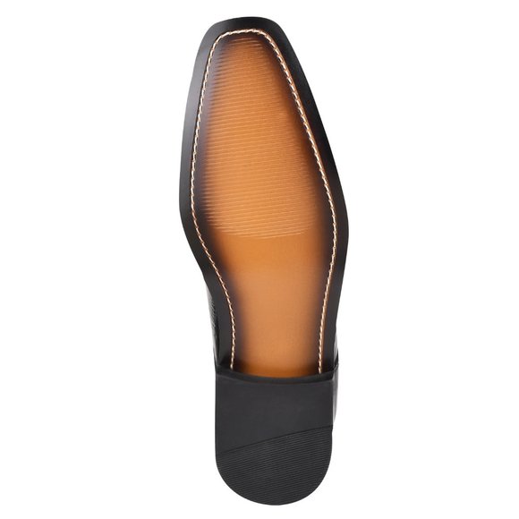 LIBERTYZENO Mens Perforated Toe EEL Print Genuine Leather Oxford Dress Shoes - Picture 7 of 7